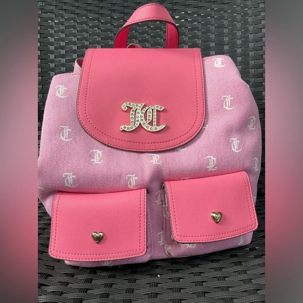 Juicy Couture bag,Juicy Couture Backpack,Juicy Couture Pink Logo Backpack.